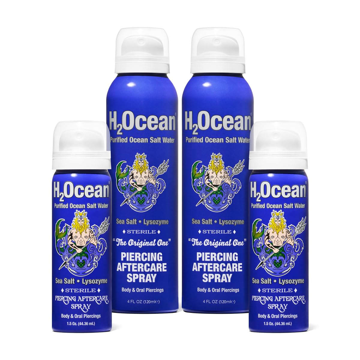 Bouteille H2Ocean spray apres piercing, soin pratique et rapide.