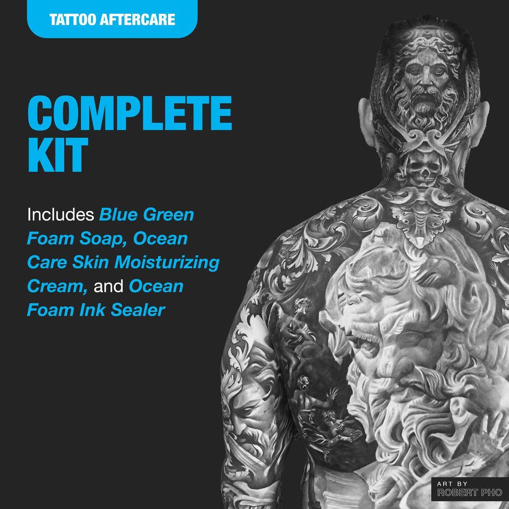 H2Ocean etapes-soin-tatouage: routine simple pour une guérison guidée.