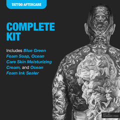 H2Ocean etapes-soin-tatouage: routine simple pour une guérison guidée.