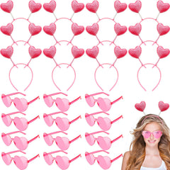 Lunettes cœur rose pailleté Haawooky pour photos romantiques.
