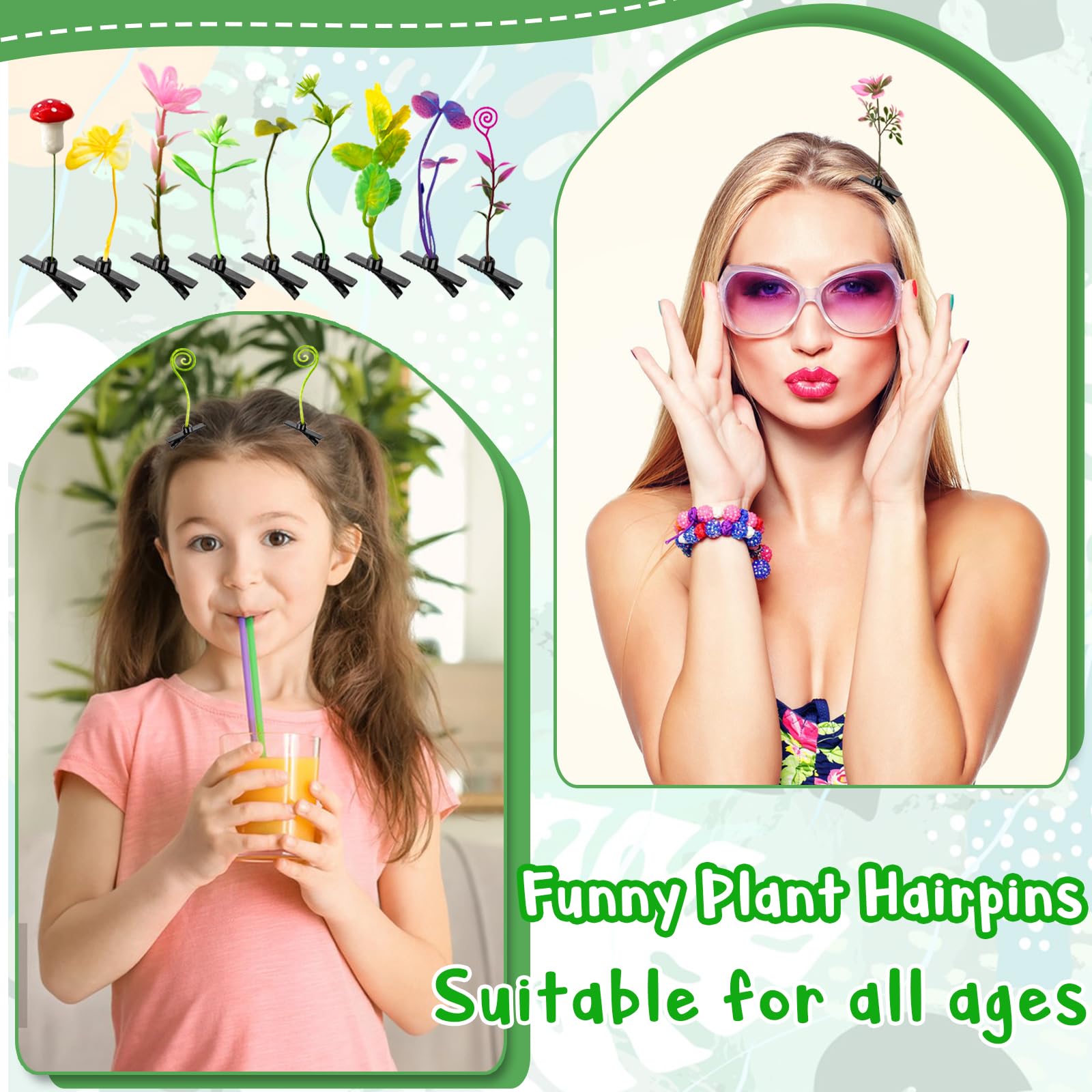 Pinces Haawooky cheveux plante fruits-colores – touche joyeuse pour coiffure