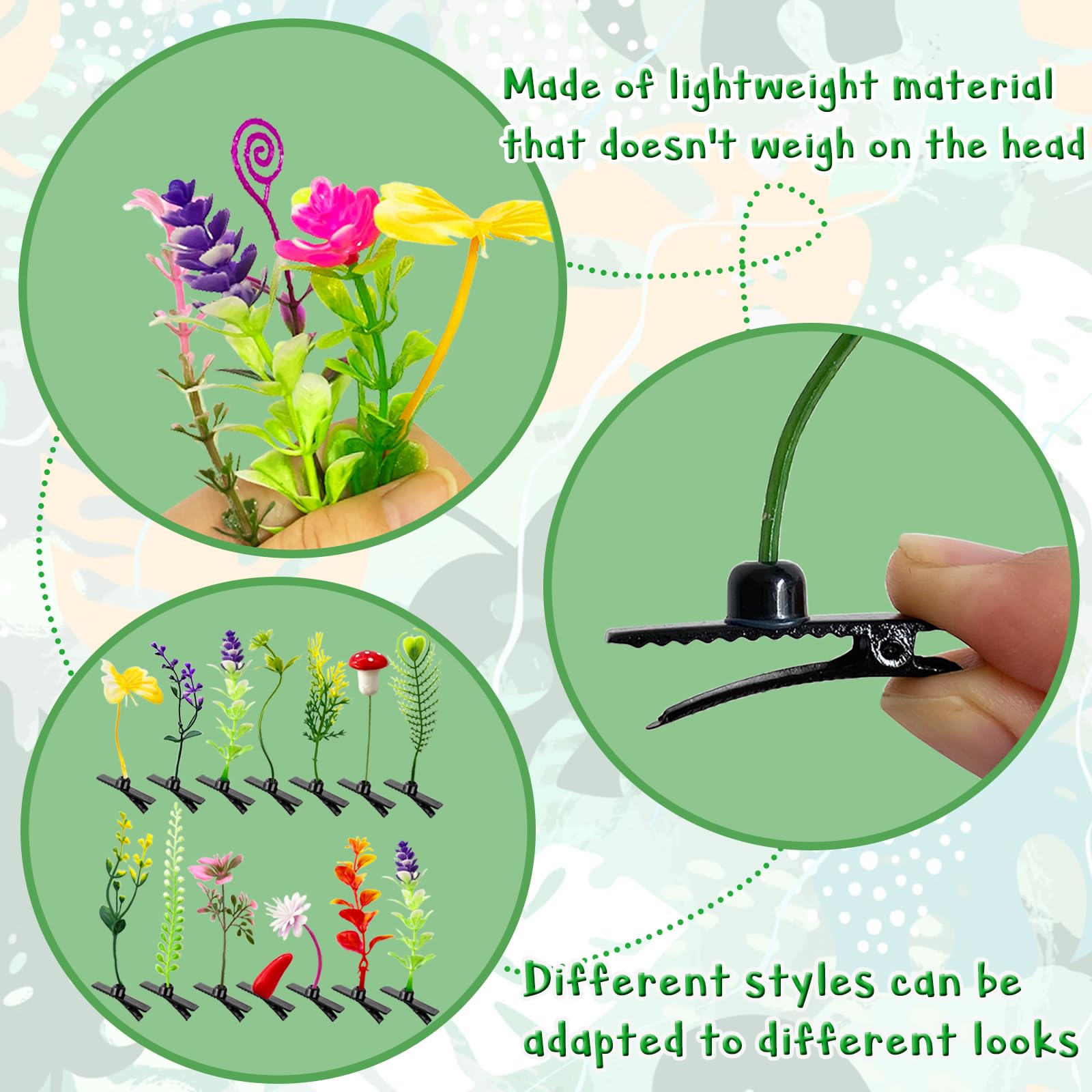 Pinces Haawooky cheveux plante germes-haricot – maintien fiable sans lourdeur