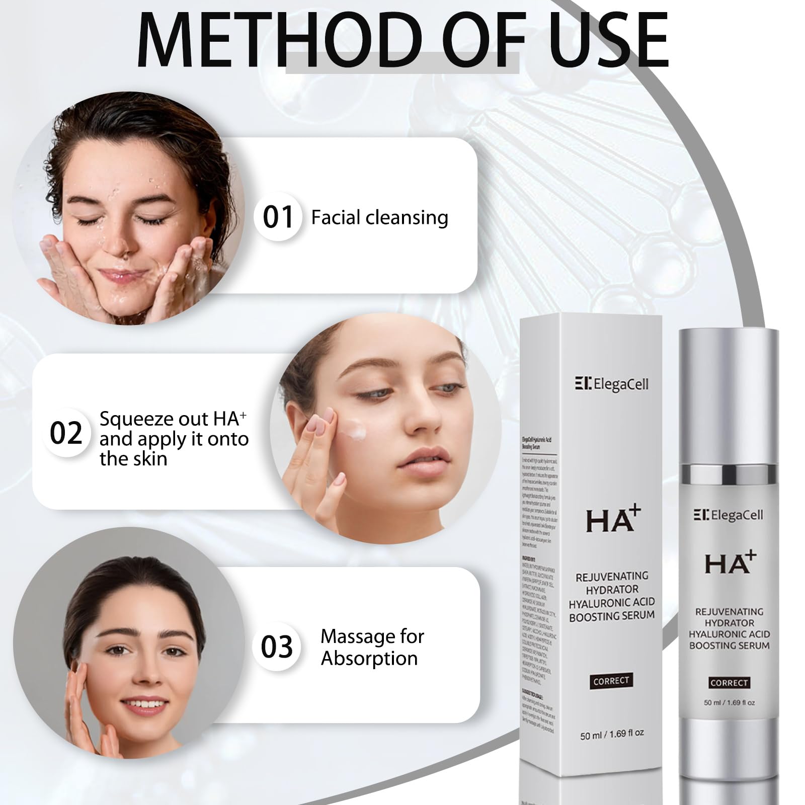 Rituel quotidien HACIRFE HA: hydratation durable sans parfum.