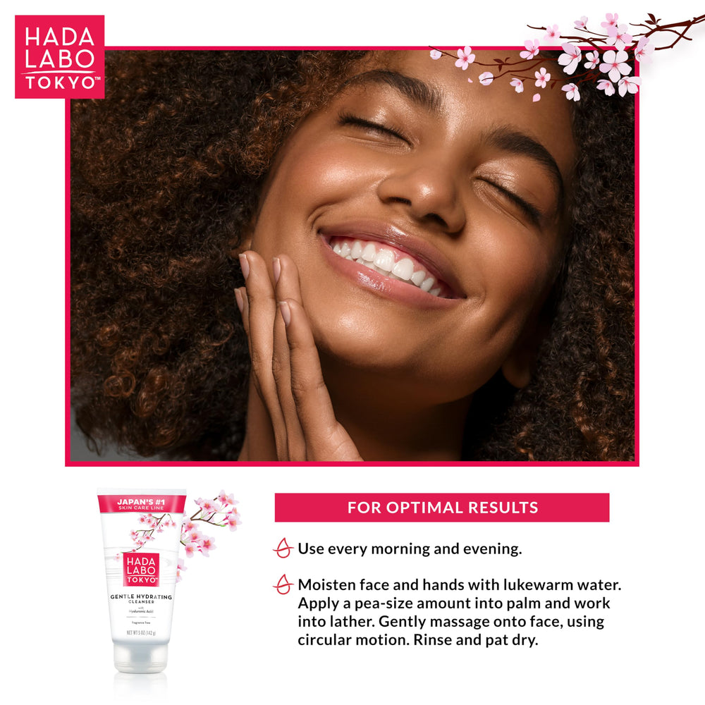 Utilisation matin et soir avec Hada Labo Tokyo, peau douce