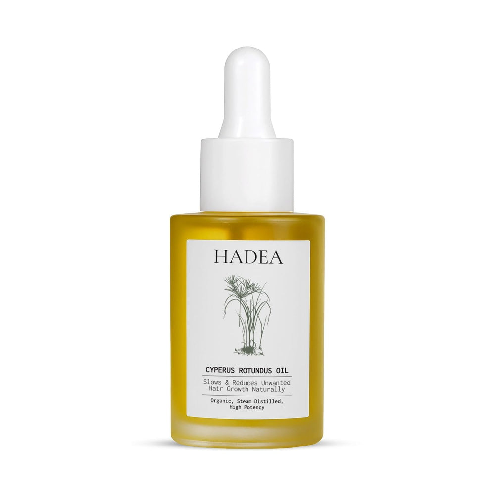 Massage avec HADEA Cyperus Rotundus sur peau propre et sèche.