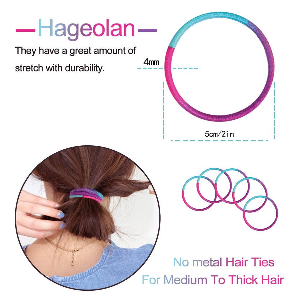Élastiques Hageolan 4mm diamètre, tenue fiable pour cheveux moyens à épais.