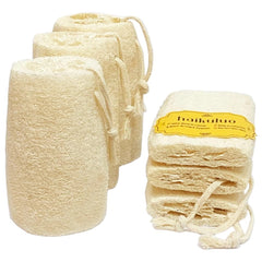 Éponge exfoliante haikuluo en loofah naturel prête pour le soin corporel