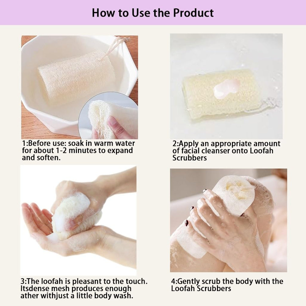 Éponge loofah haikuluo pour corps, longueur environ 12,7 cm