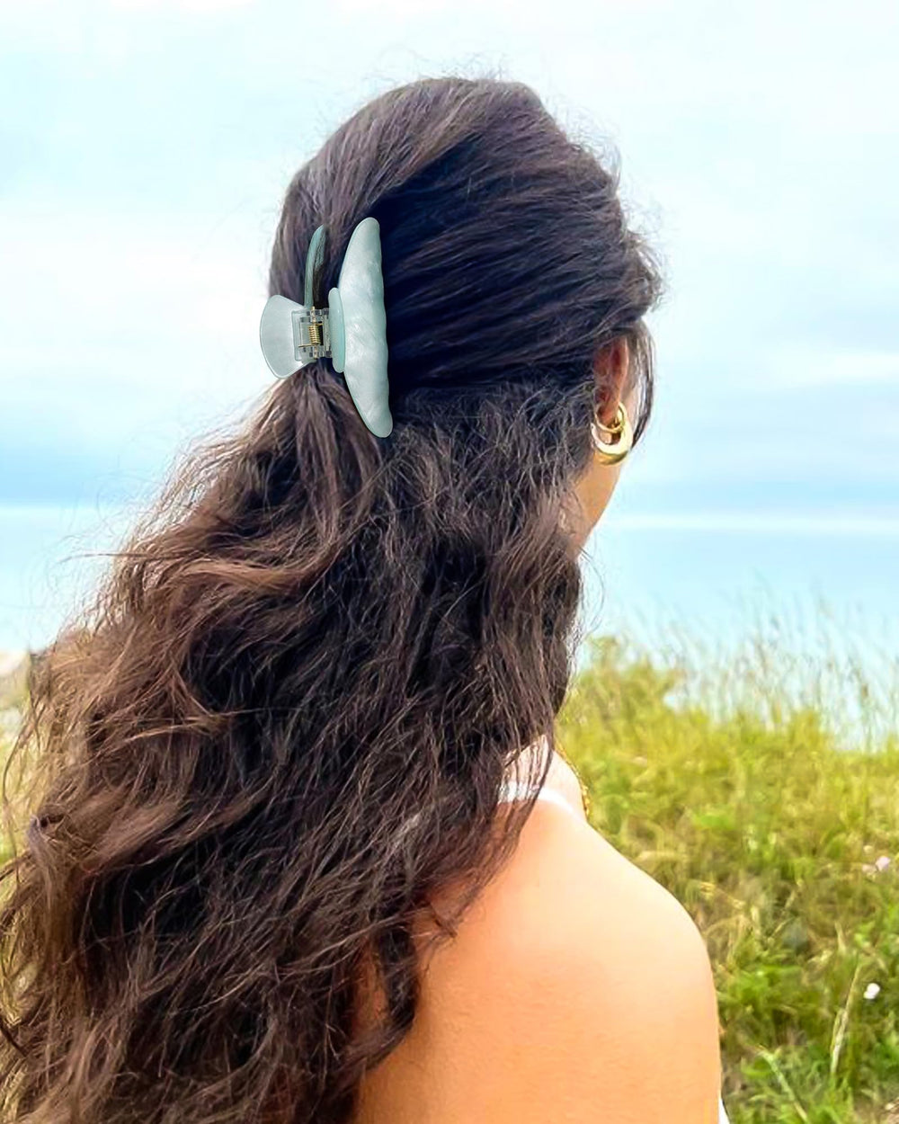 HAIMEIKANG pince-cheveux bleu marine, maintien sûr pour demi-coiffure.