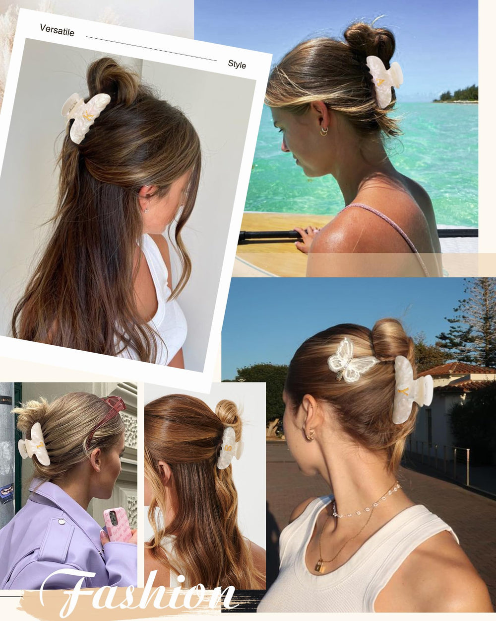 HAIMEIKANG pinces-cheveux en acrylique espace-bricolage, espace libre pour perles ou peintures.