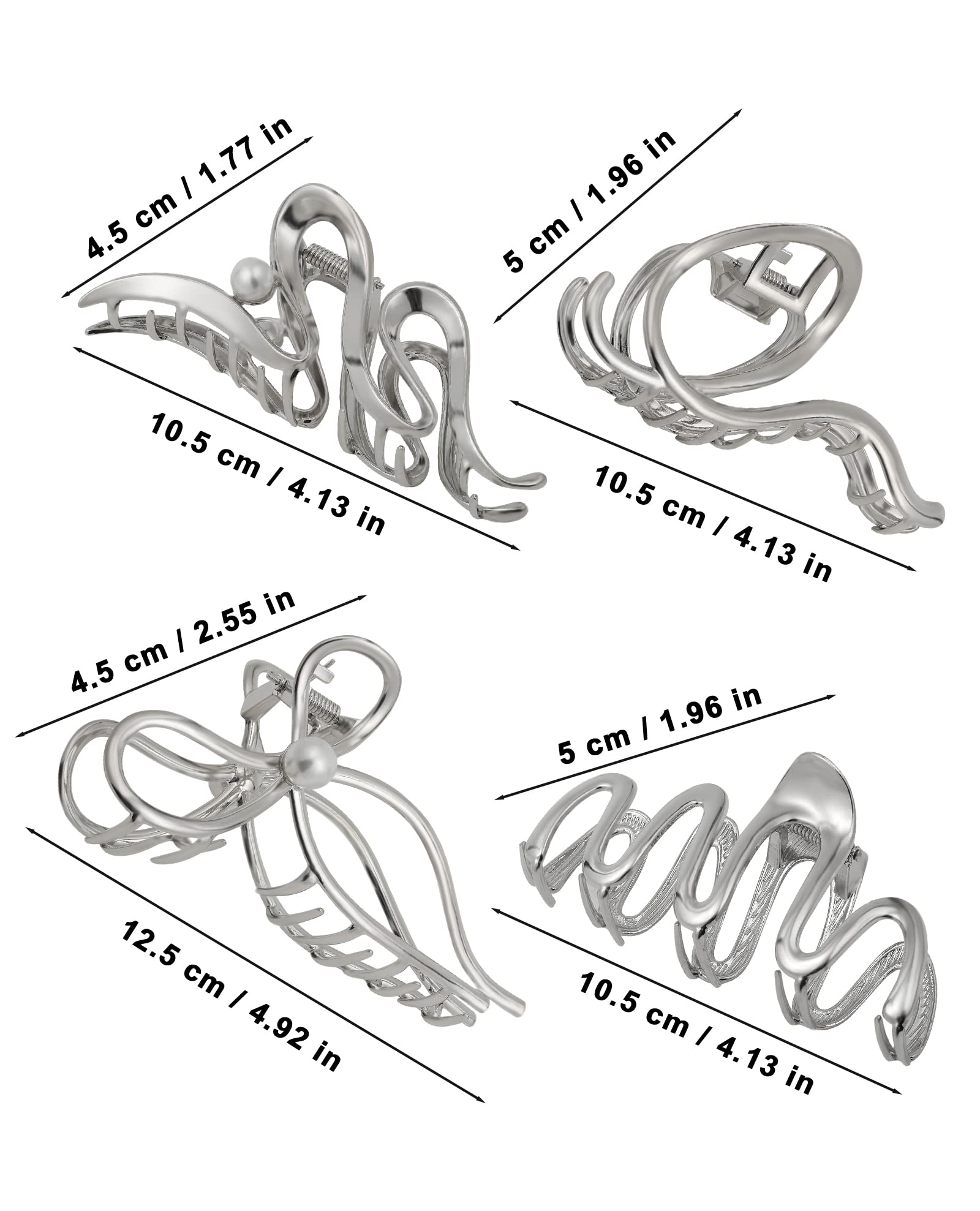 HAIMEIKANG pinces-cheveux-differents-styles-grandes-argent permettent diverses coiffures quotidiennes.