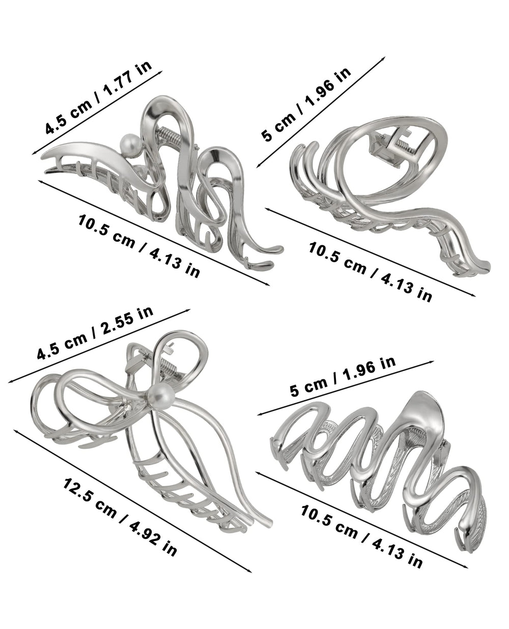 HAIMEIKANG pinces-cheveux-differents-styles-grandes-argent permettent diverses coiffures quotidiennes.