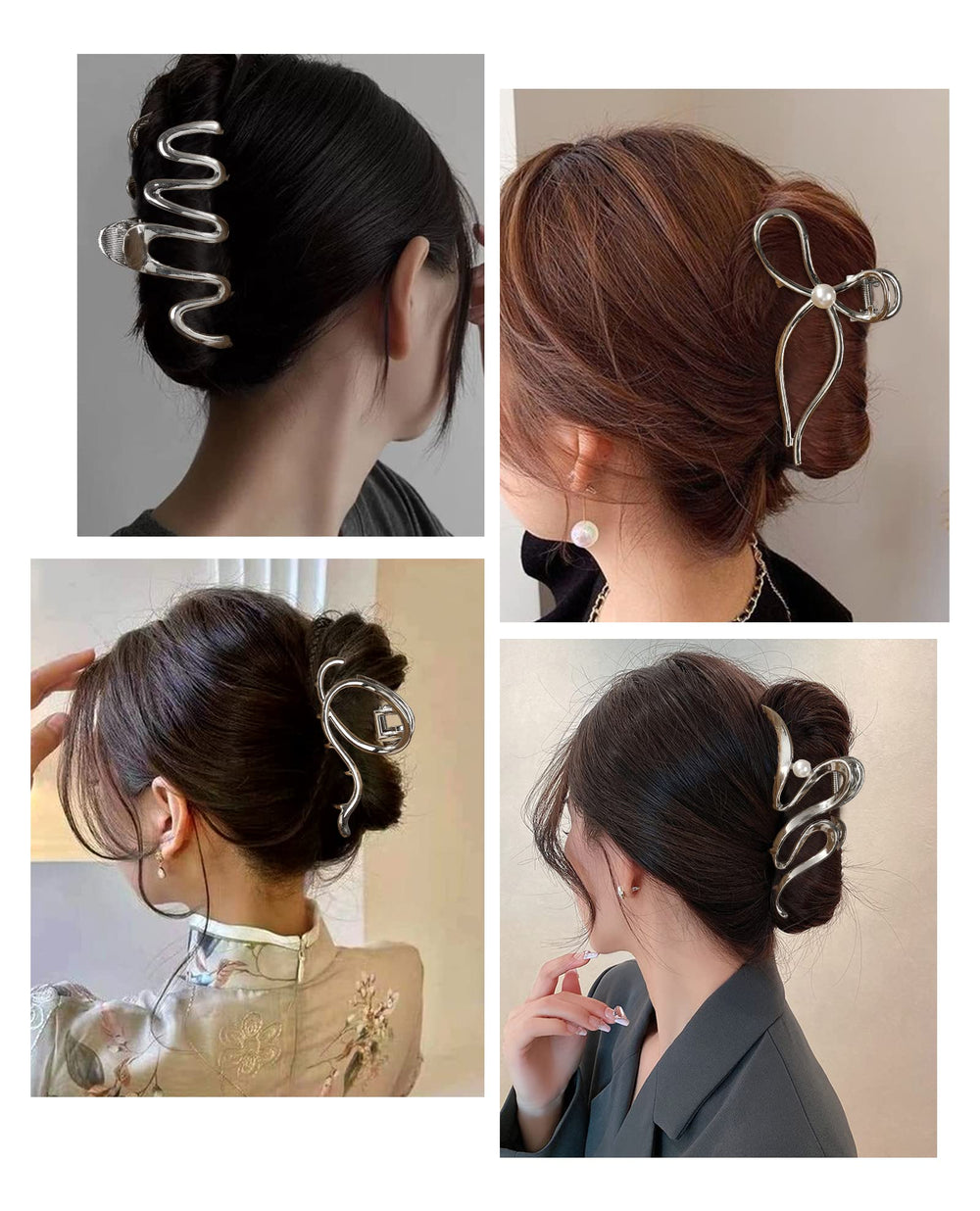 HAIMEIKANG pinces-cheveux-durables-metal-gris-argent offrent longévité et élégance.