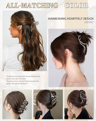 HAIMEIKANG ensemble-pinces-cheveux-4-pieces-argent présente quatre styles polyvalents.