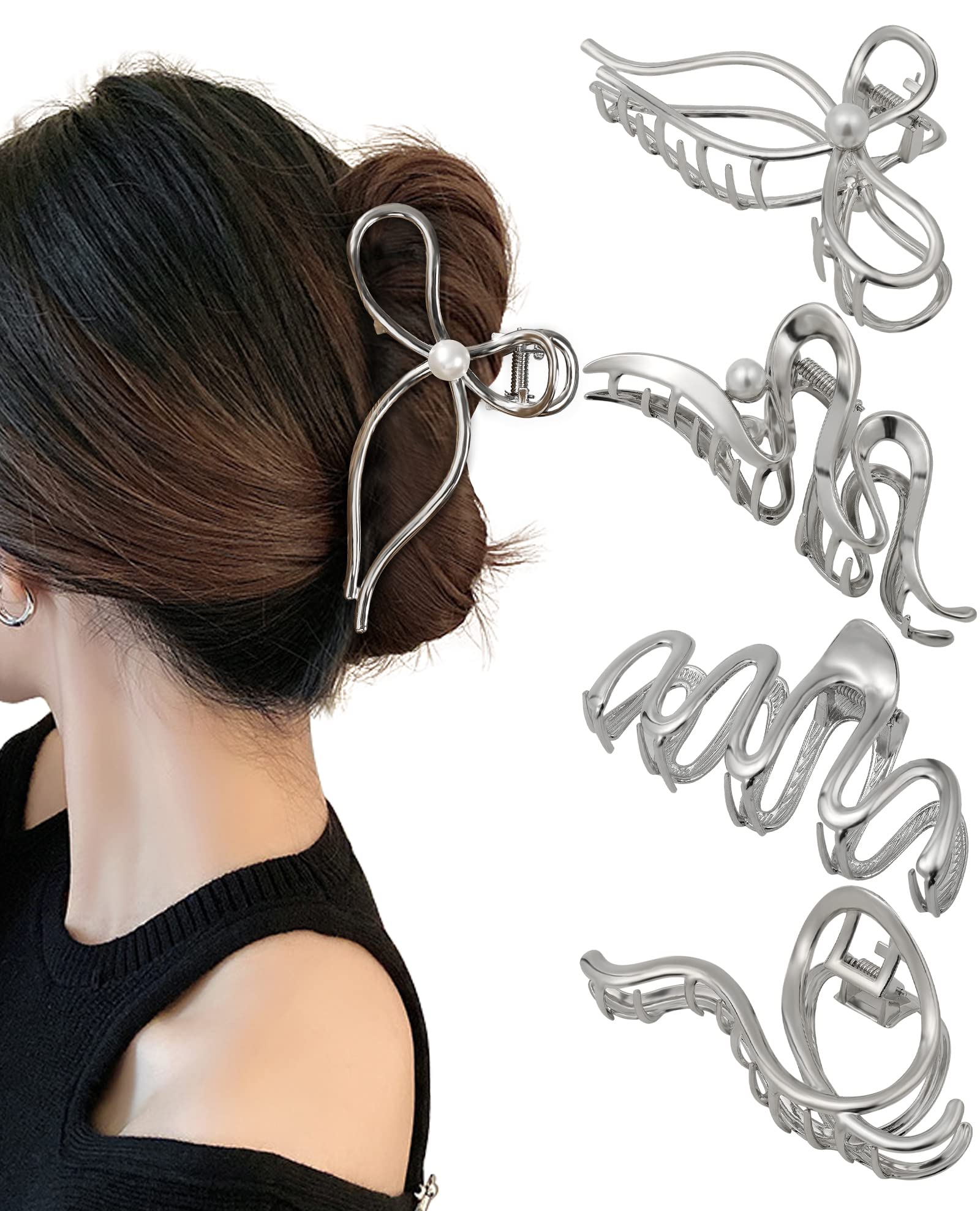 HAIMEIKANG pinces-cheveux-metalliques-grandes-irregulieres-argent offrent une tenue fiable.