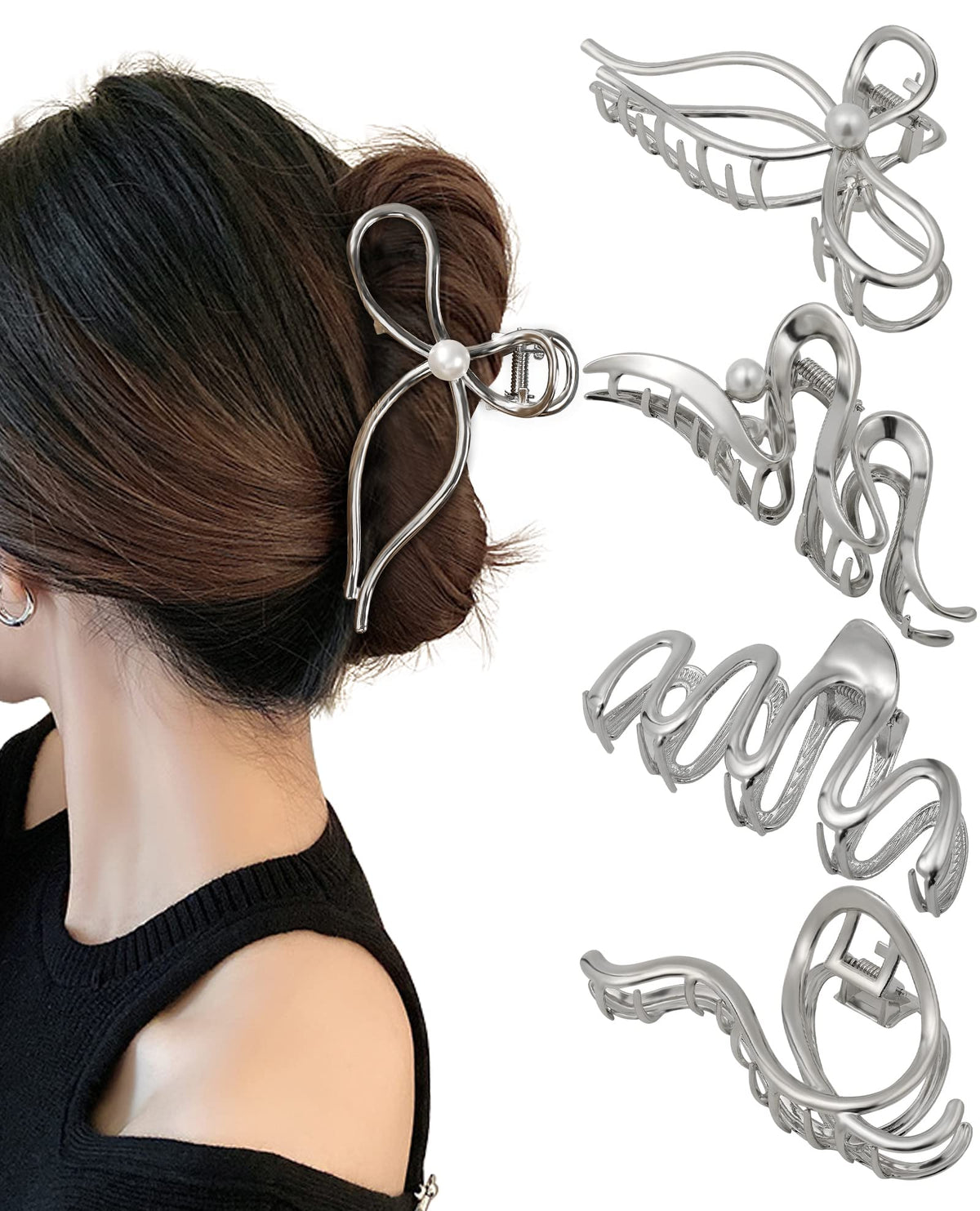 HAIMEIKANG pinces-cheveux-metalliques-grandes-irregulieres-argent offrent une tenue fiable.