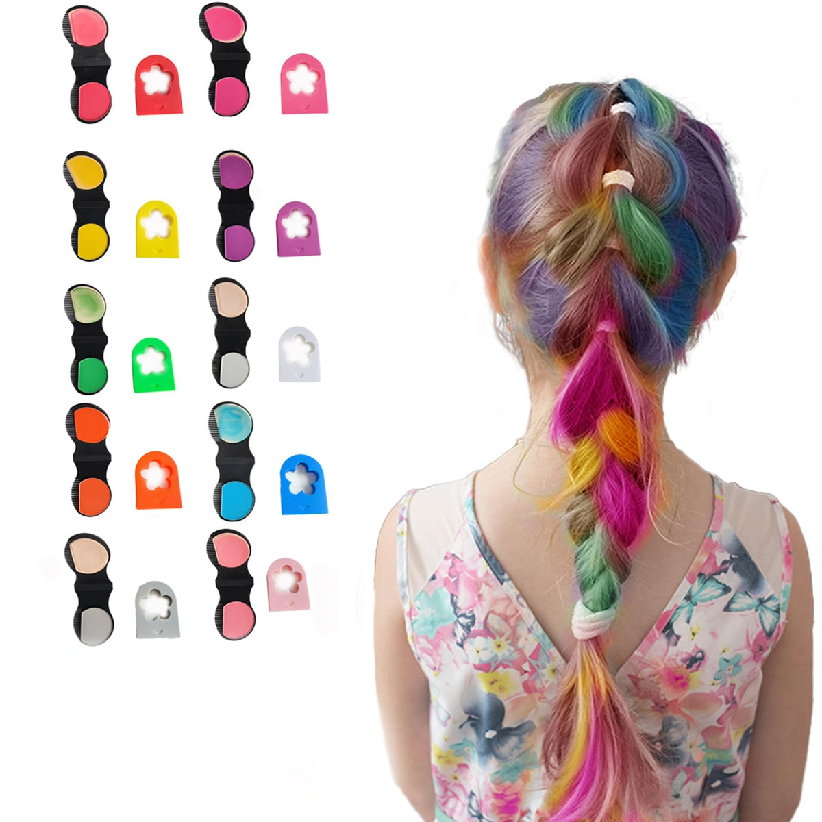 HAIOLORPRO craies cheveux ensemble 10 pièces, couleurs vibrantes pour création express.