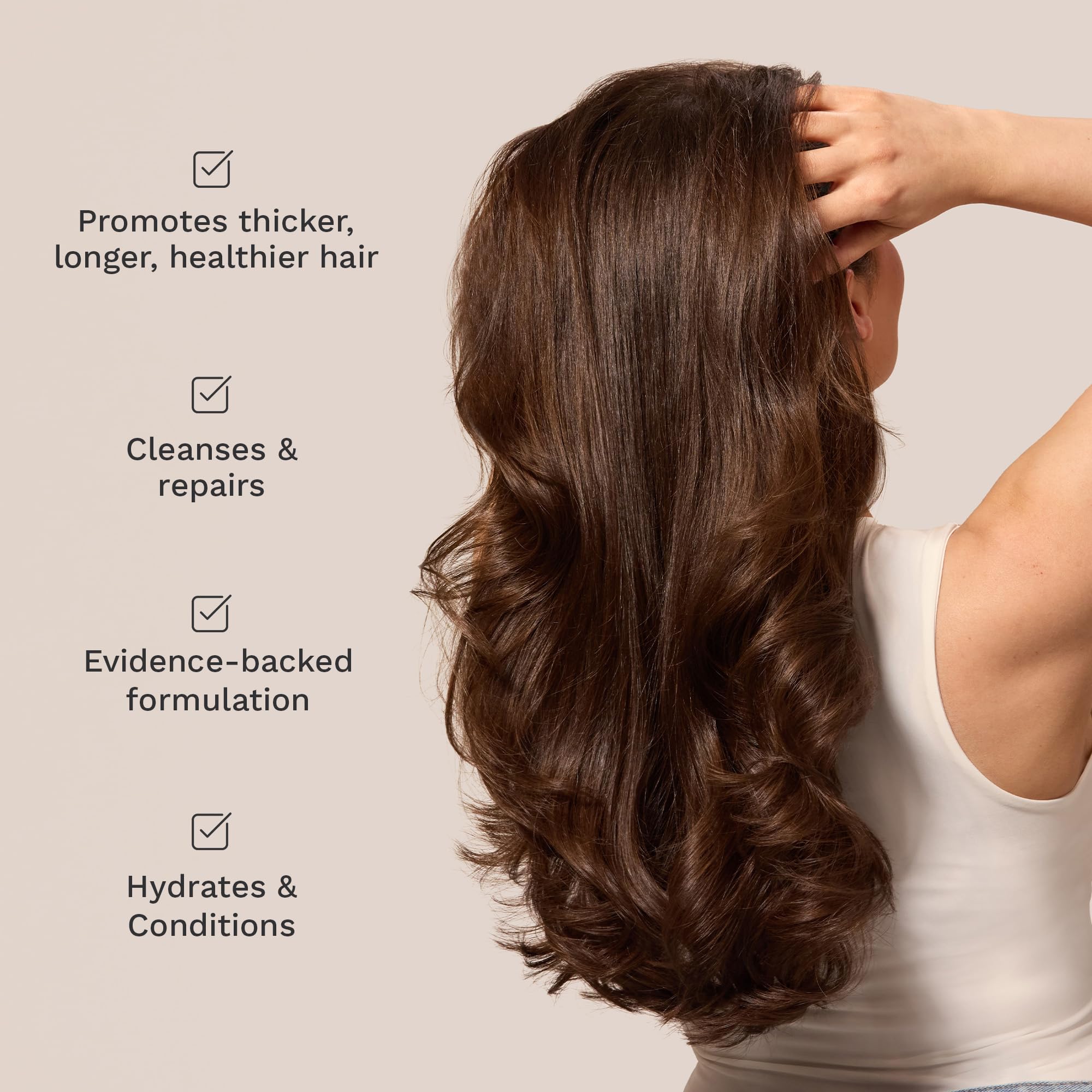 HAIR BURST Shampoing: texture épaisse prête à l’emploi, nourrit sans alourdir les cheveux.