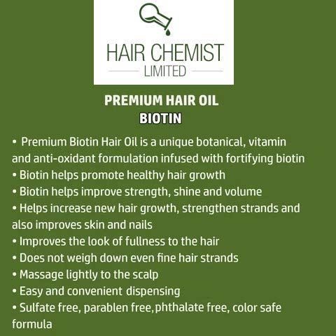 Hair Chemist Biotin Pro-Growth: huile capillaire biotine nourrit le cuir chevelu