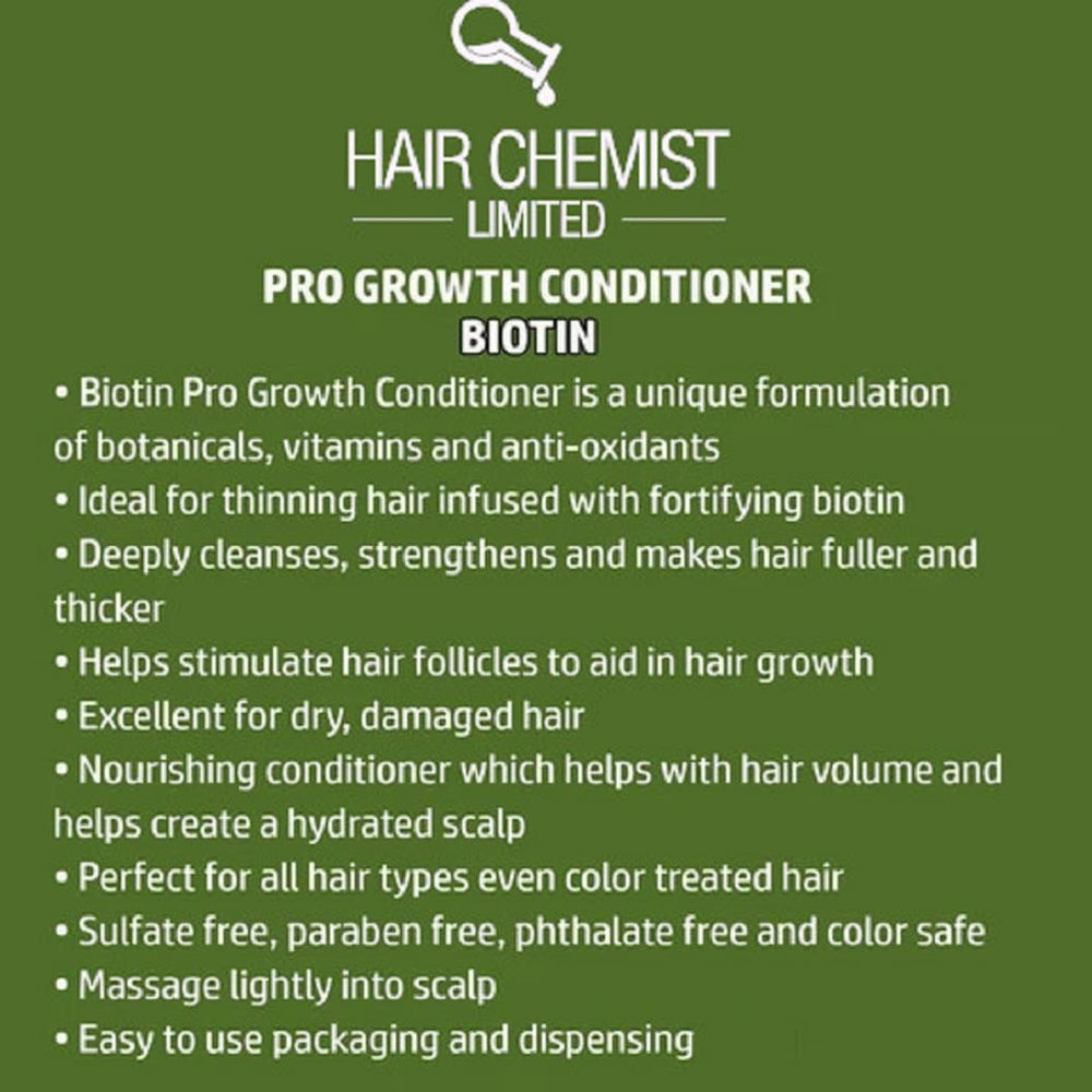 Étiquette Hair Chemist Sans-Sulfates Biotine – formule douce pour les cheveux sensibles.