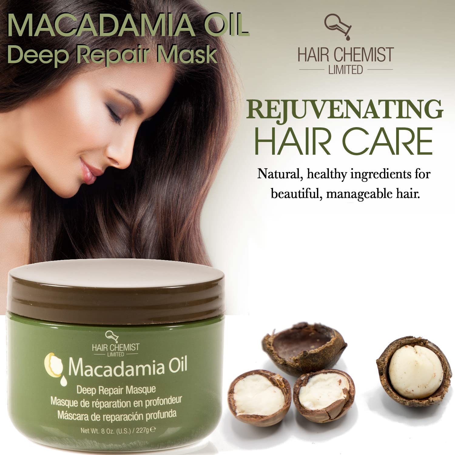 Texture crémeuse du masque Hair Chemist pour cheveux nourris.
