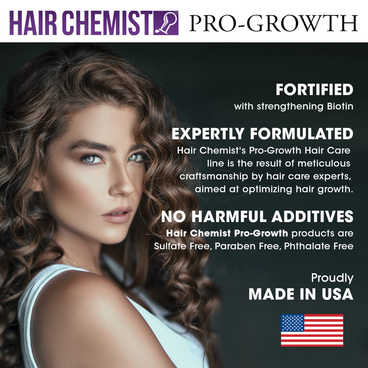 Hair Chemist Pro-Growth: brillance naturelle sur les longueurs et pointes.