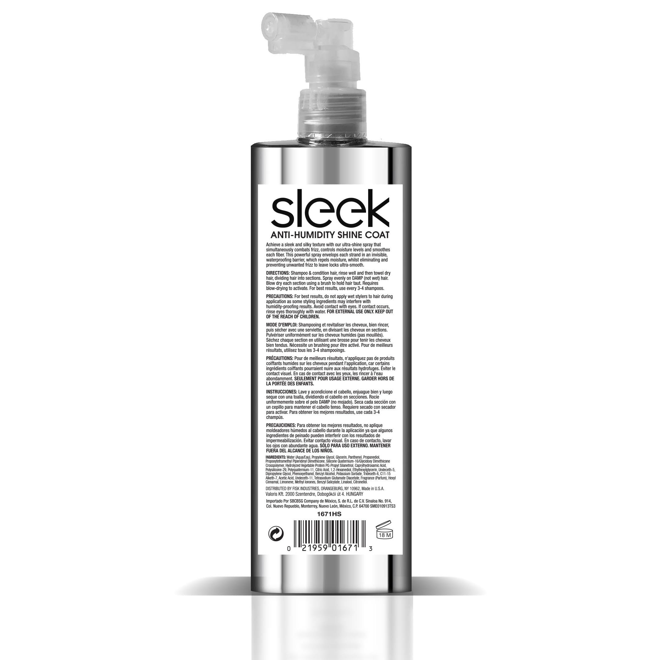 Hair Chemist Sleek application facile apaise les frisottis et fixe la coiffure.