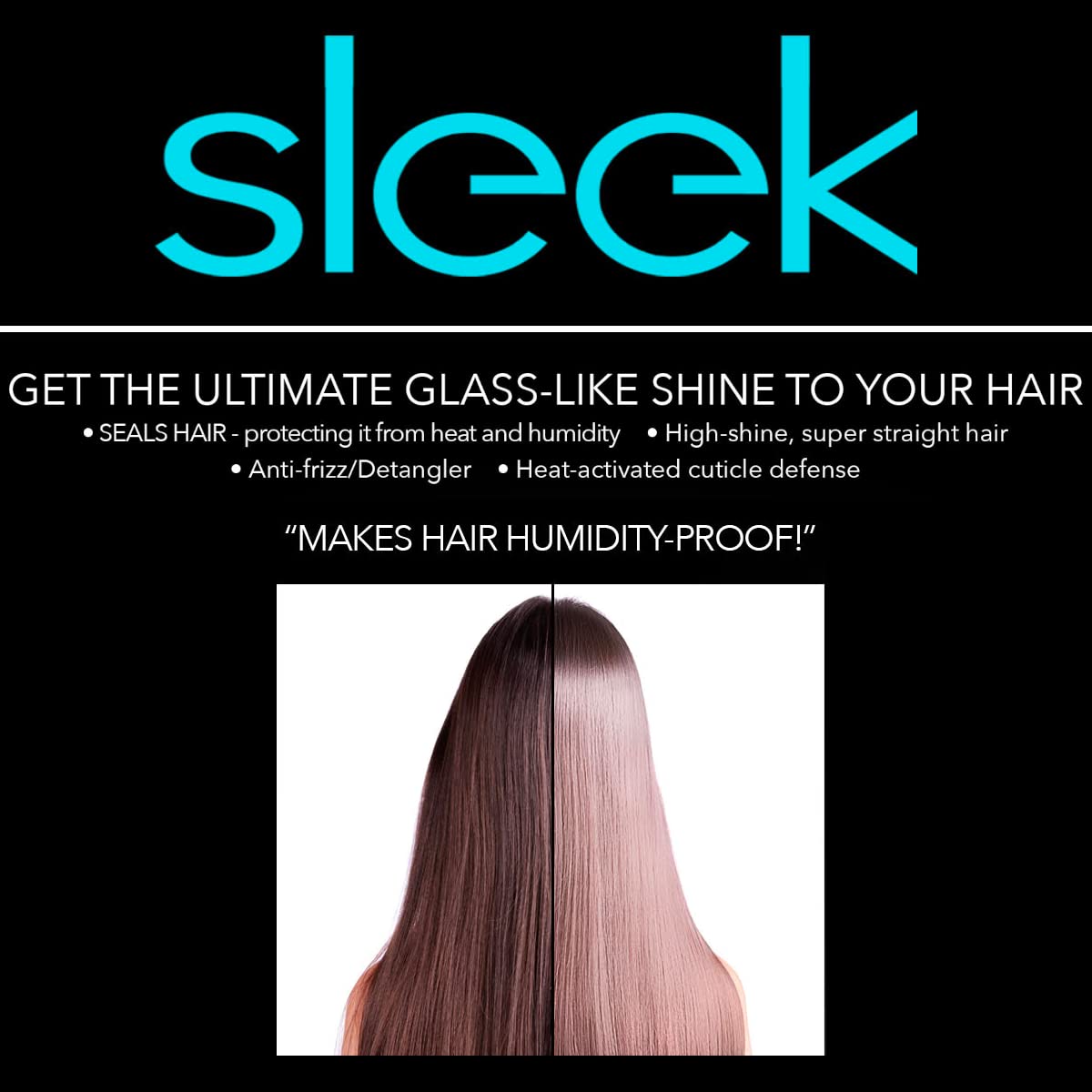 Hair Chemist Sleek cheveux lisses et brillants apres utilisation.