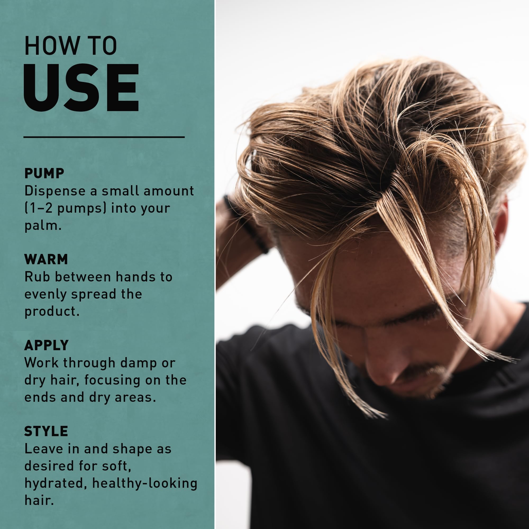 Brillance naturelle et douceur grâce à l'huile CRVFT pour cheveux d'homme.