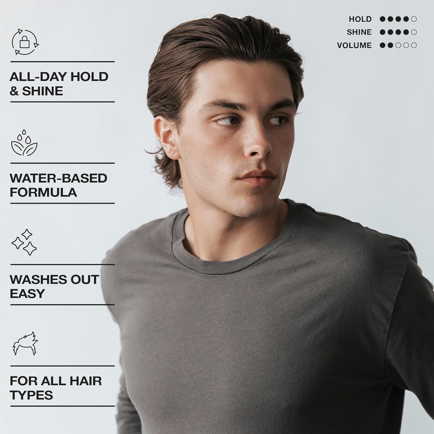 Hair Craft Co. CRVFT Pomade, brillance-semi-matte, donne une apparence naturelle.