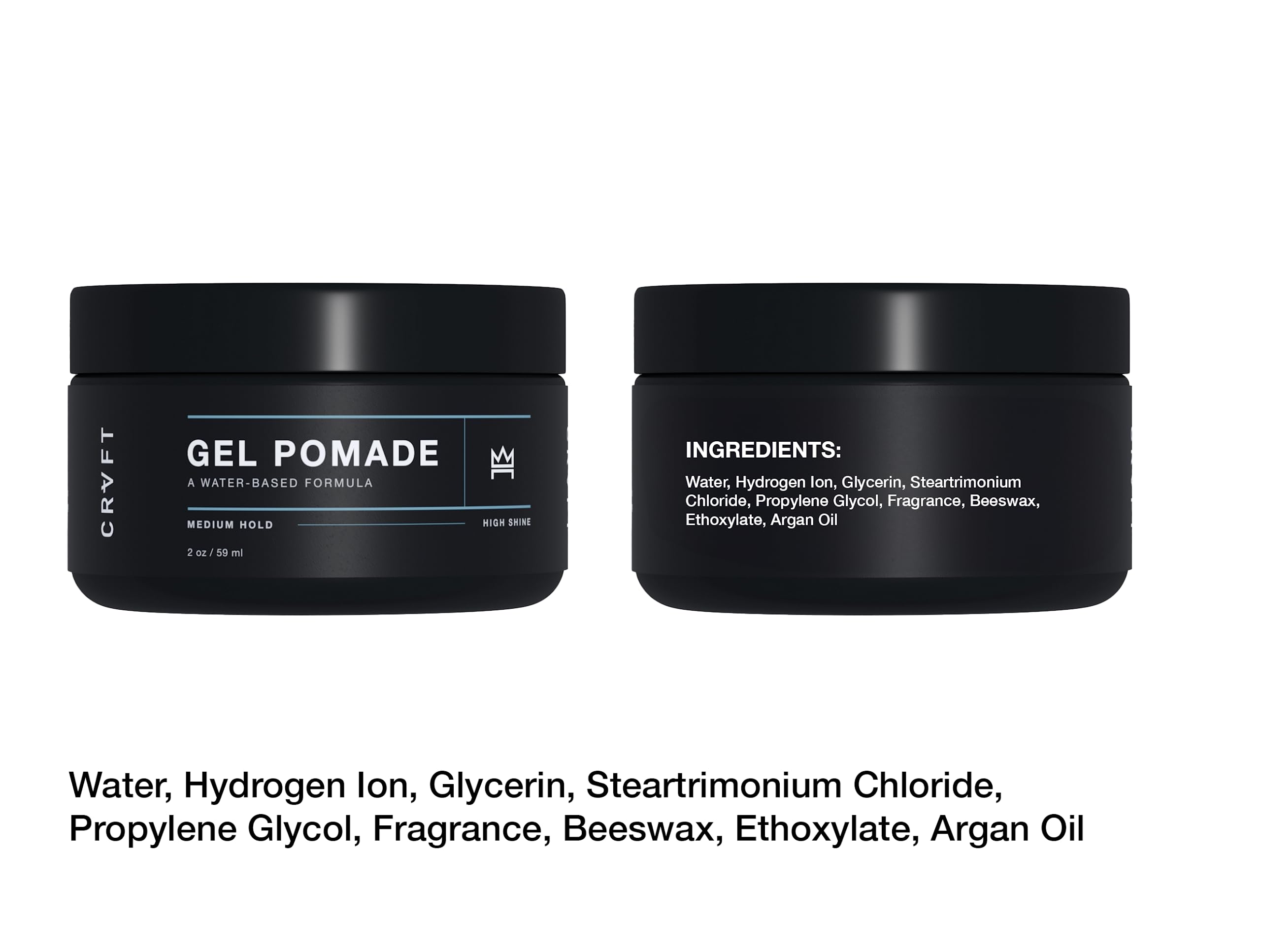 Hair Craft Co. CRVFT Pomade, emballage-respectueux, option durable et recyclable.