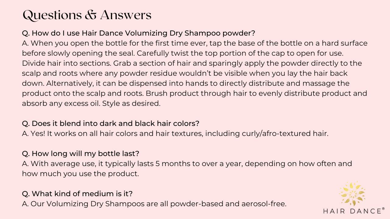 Hair Dance Non Aerosol: formulation non aérosol pour application ciblée.