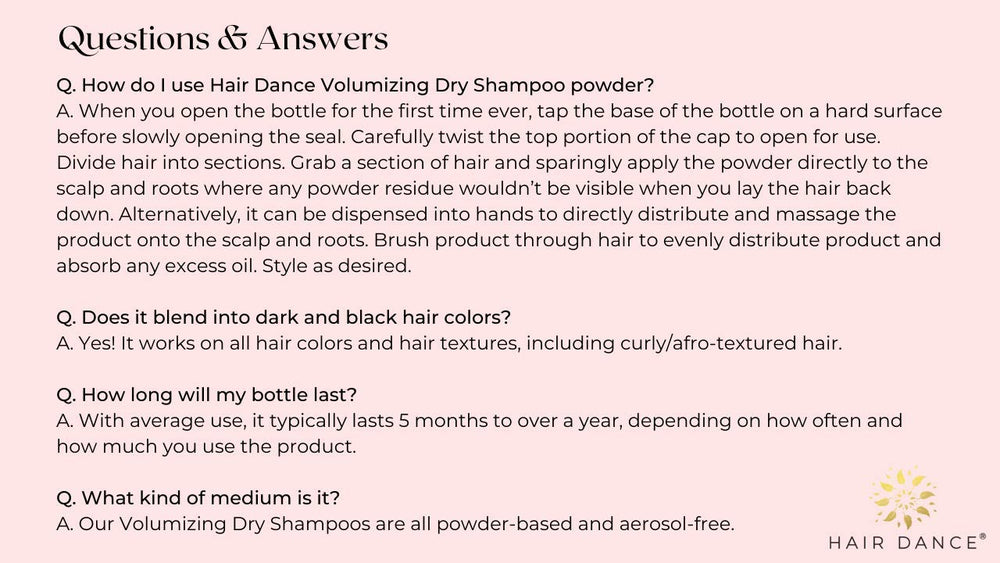 Hair Dance Non Aerosol: formulation non aérosol pour application ciblée.