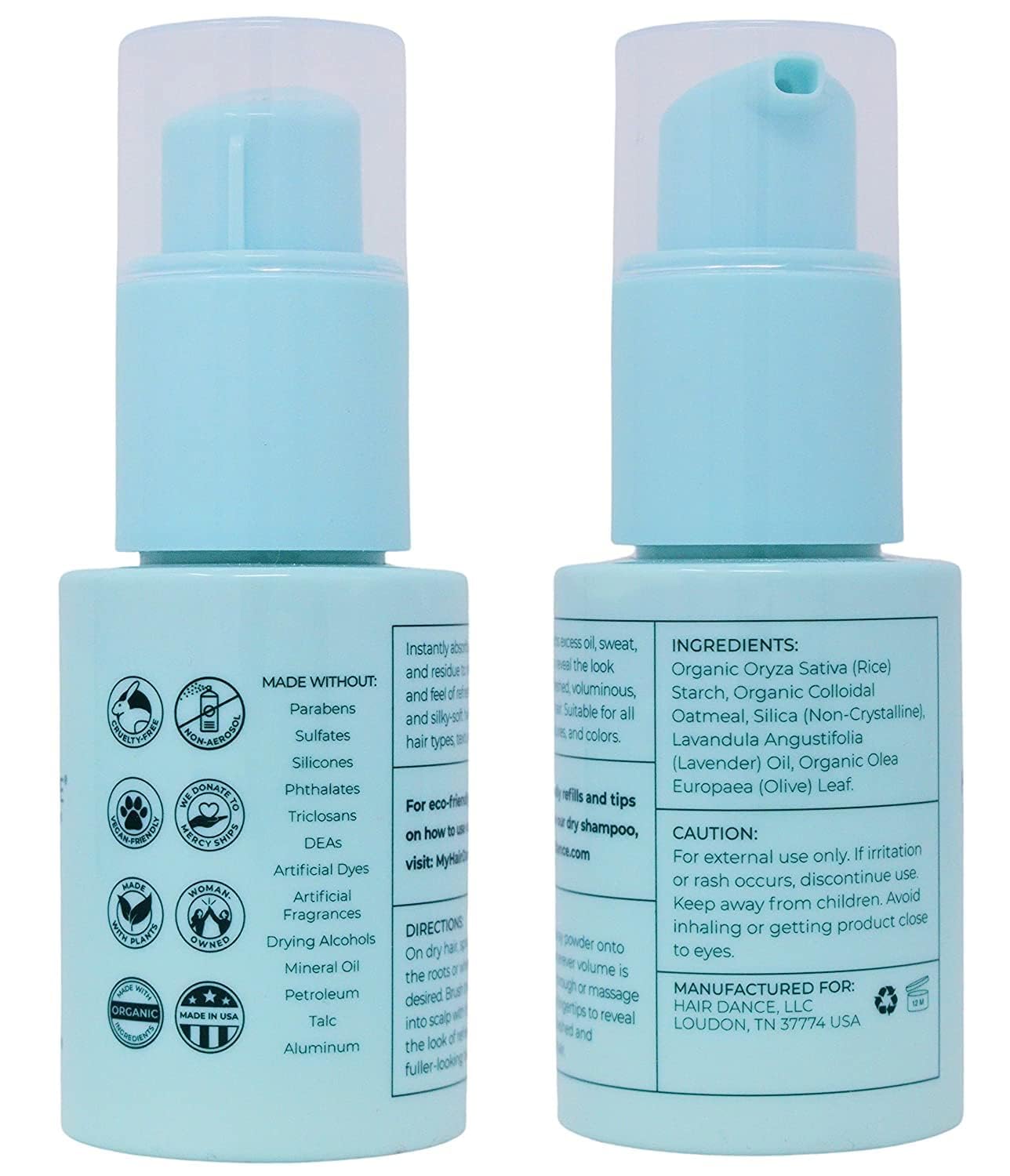 Hair Dance Poudre sèche lavande emballage réutilisable et durable