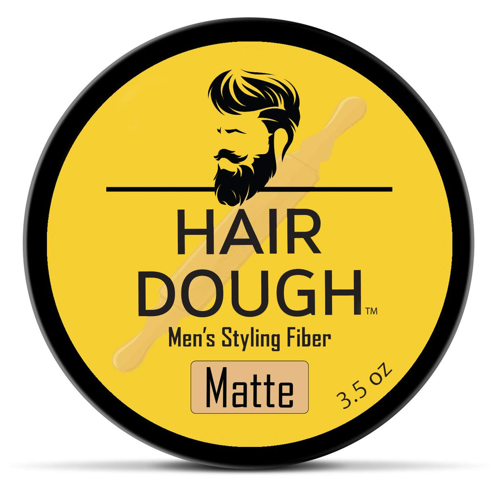 Hair Dough Styling Clay montre le pot-coiffage-matte pour un fini naturel.