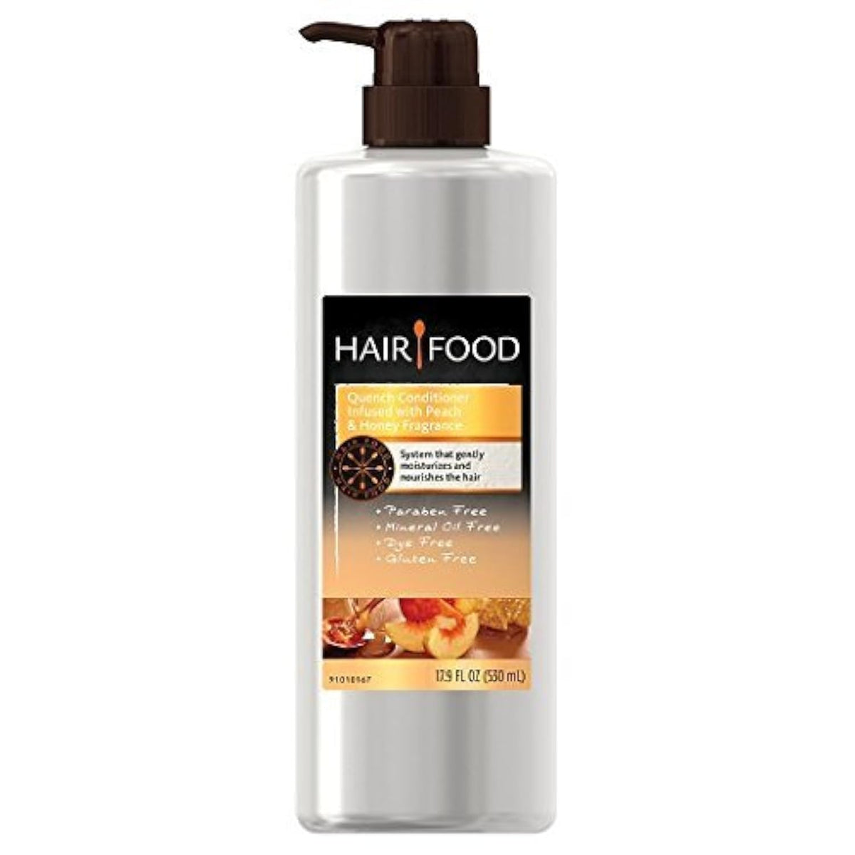 Hair Food après-shampoing sans gluten pêche et miel – bouteille élégante et hydratation légère