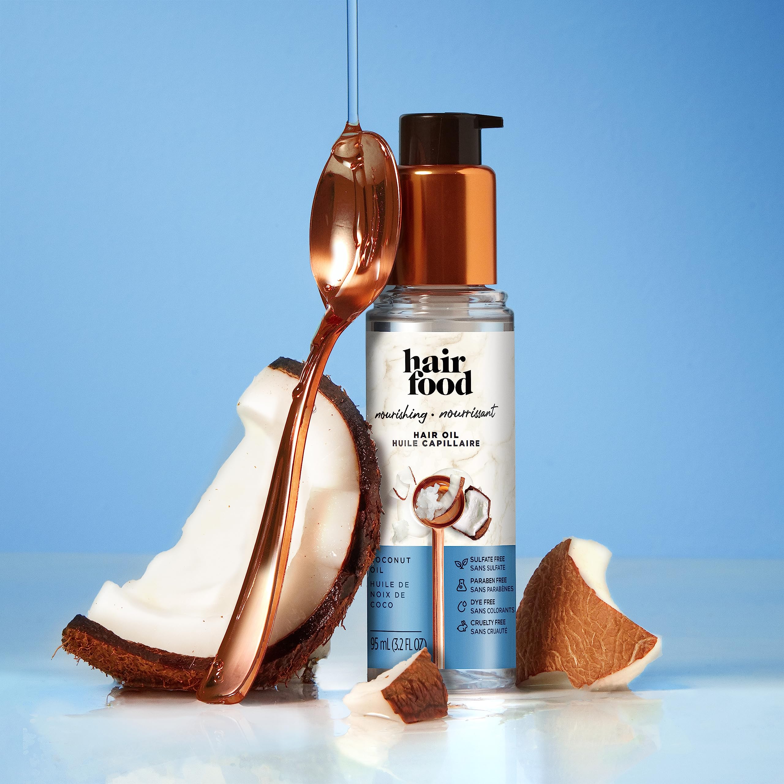 Hair Food coconut oil bottle packaging for safe handling.