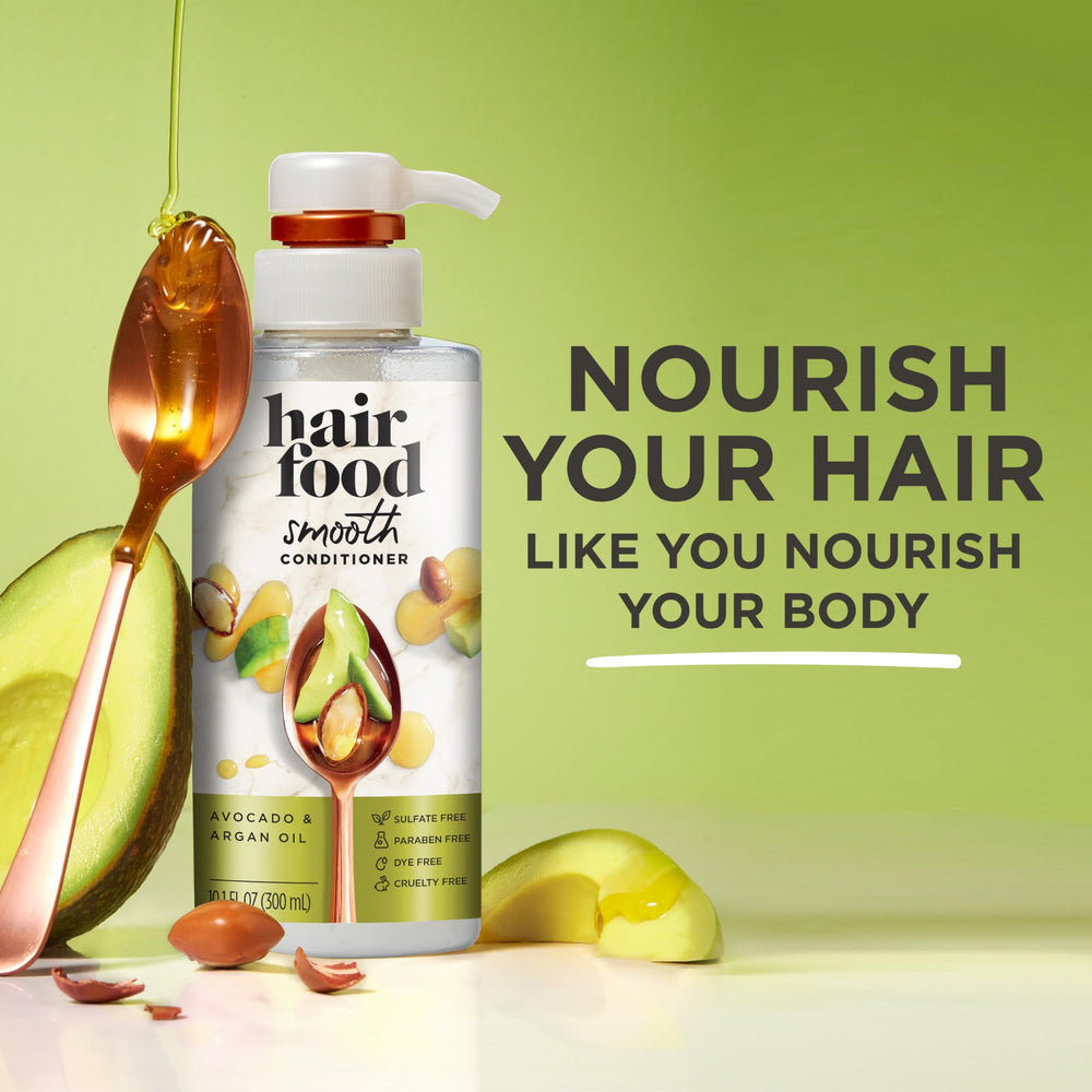 Hair Food Avocat et Argan — texture crèmeuse facilitant le démêlage.