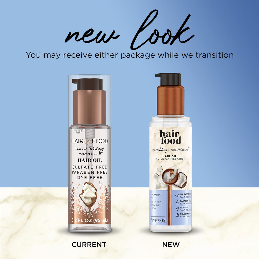 Hair Food nourishing oil routine boosts manageability.