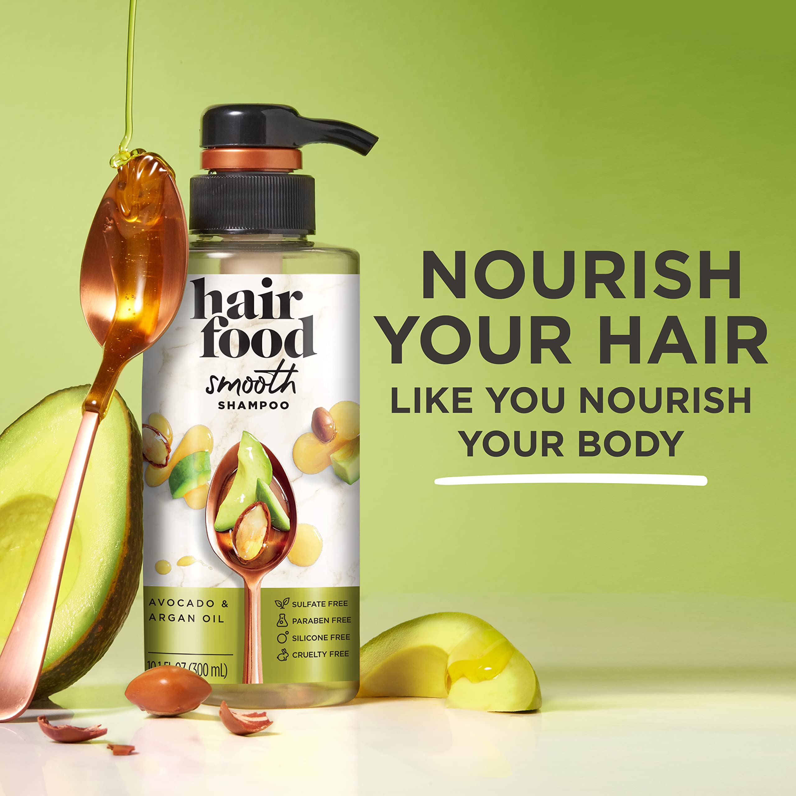 Hair Food Shampoing Avocat Argane – mousse légère pour cheveux volumineux après lavage