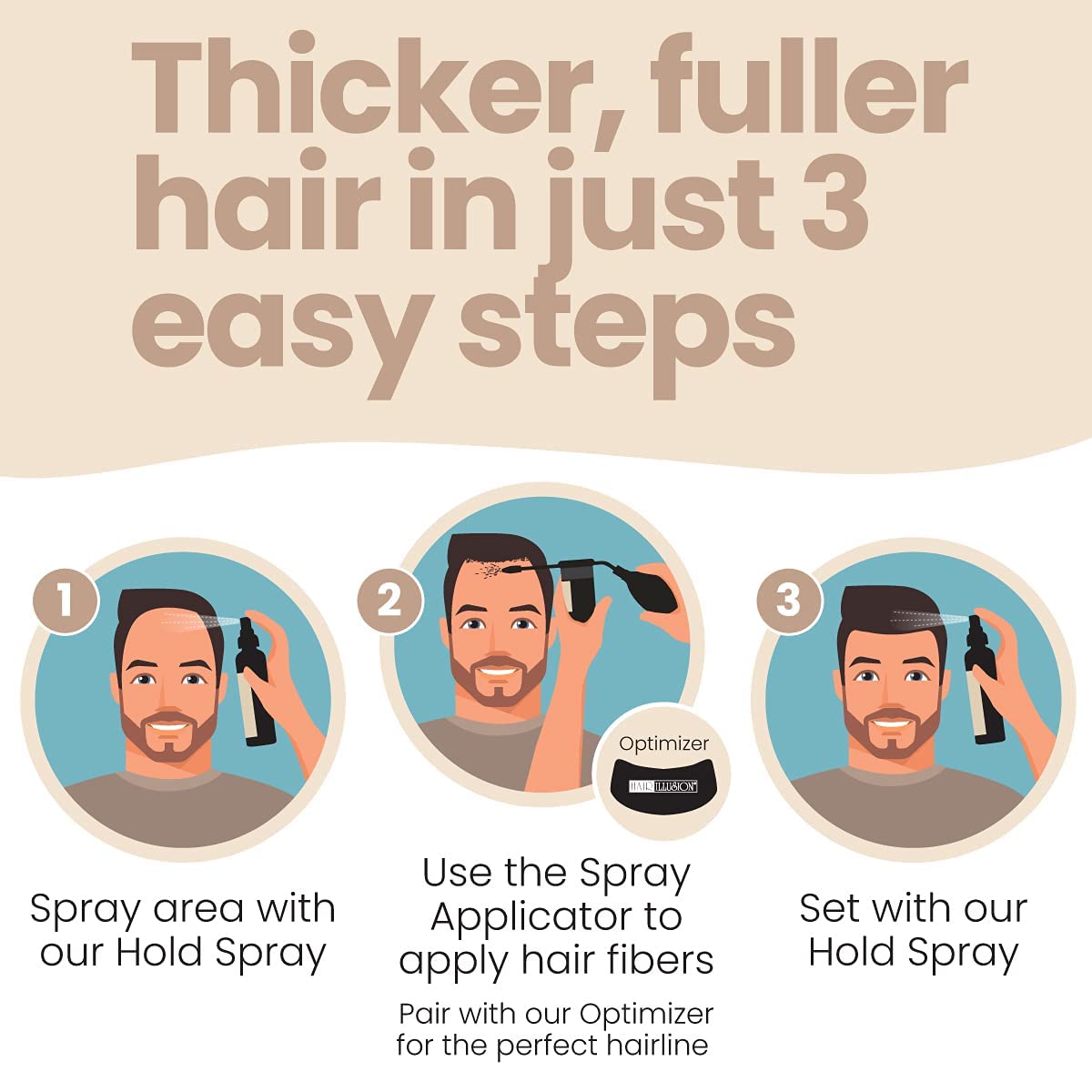Couverture des cicatrices et zones clairsemées avec Hair Illusion