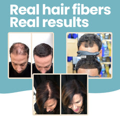 Hair Illusion fibres réelles naturelles se fondent avec vos cheveux pour un rendu discret.