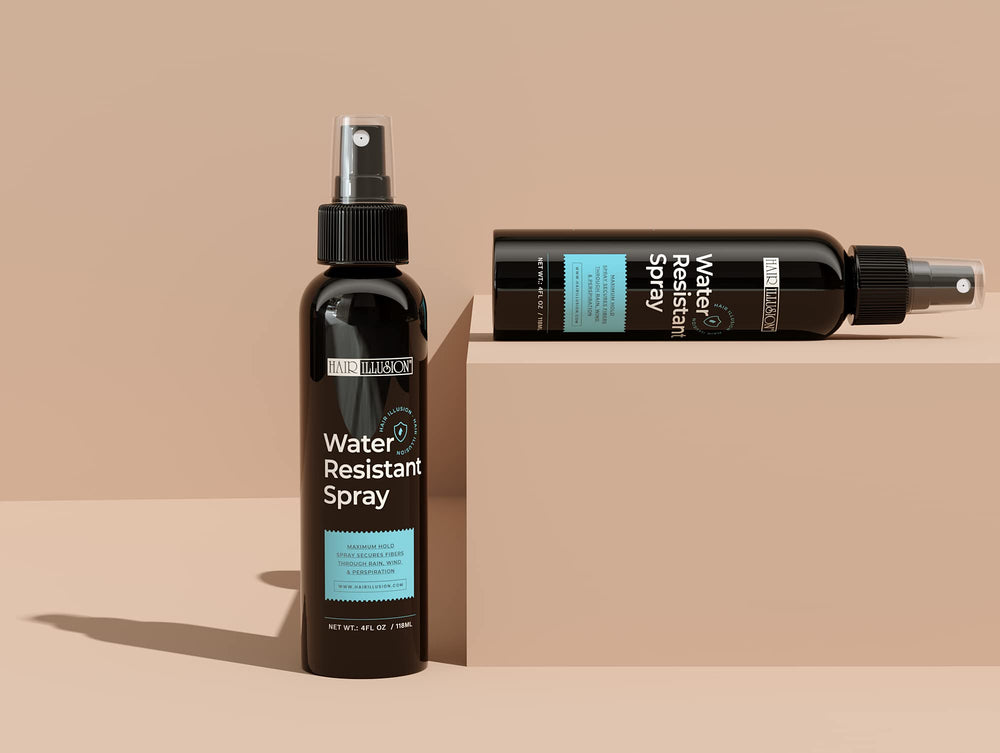 Hair Illusion running water test label shows durable performance