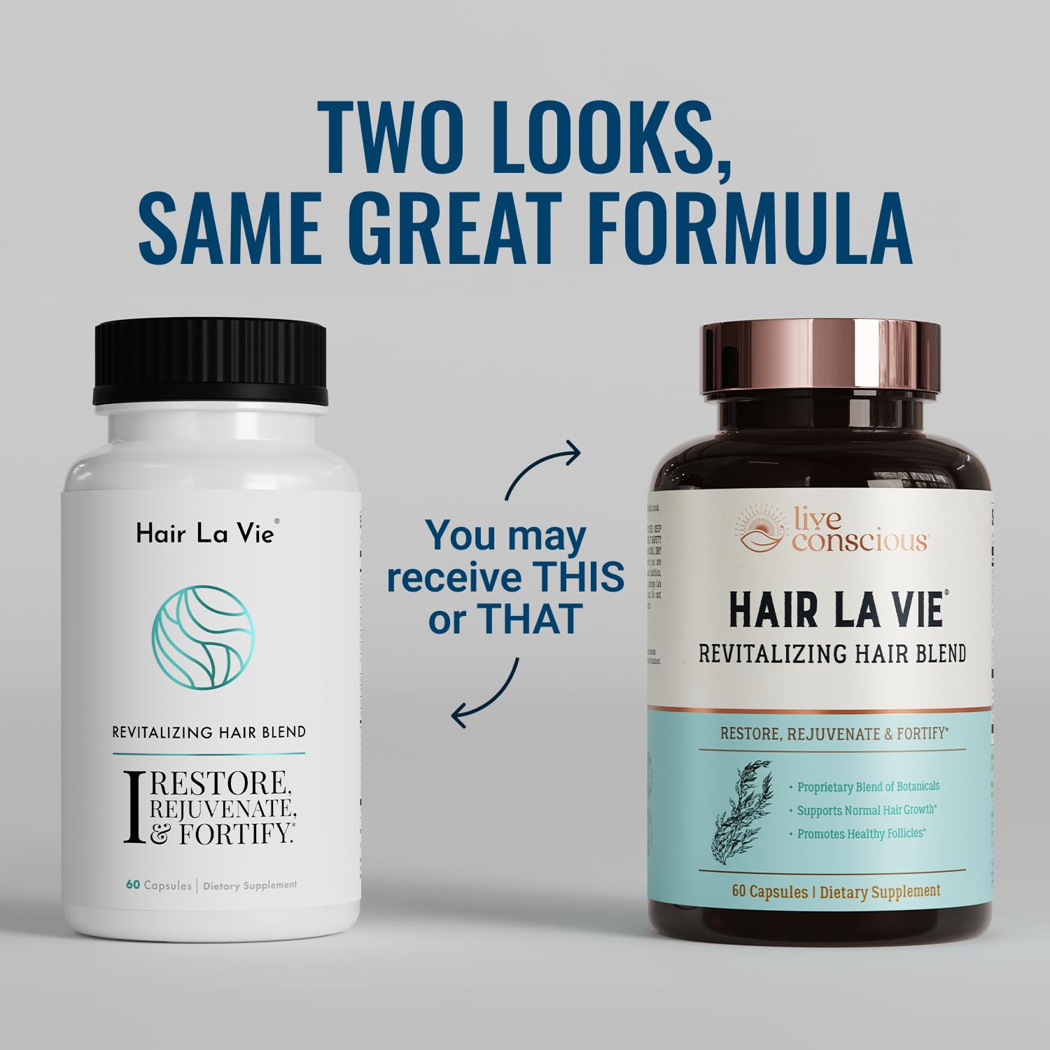 Hair La Vie Live Conscious: logo sur bouteille imprimant la confiance de la marque.