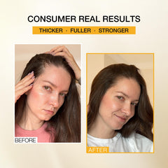 Hair strand close-up showing strengthened roots from the Hair Labs formula.