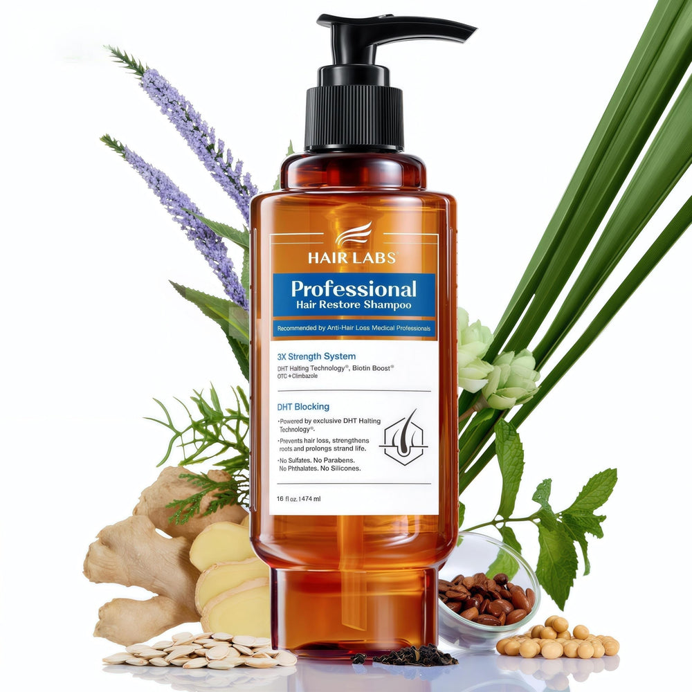 Shampoing Hair Labs en bouteille professionnel pour cuir chevelu sain.
