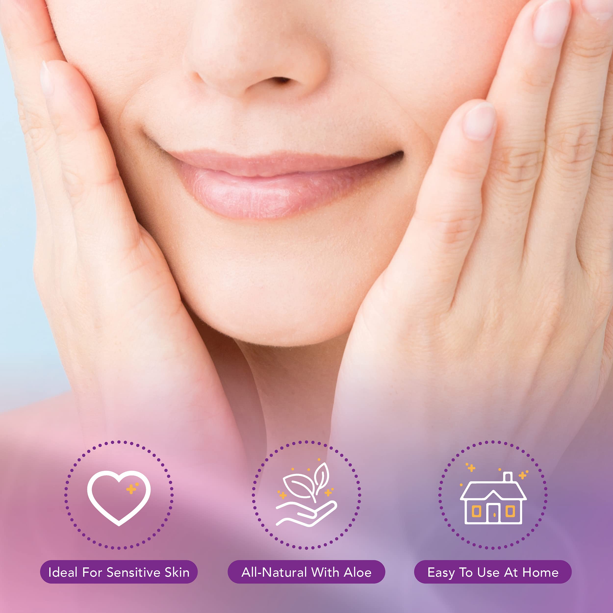 Hair Off Facial Buffer: kit pratique triplet de tampons pour utilisation à domicile