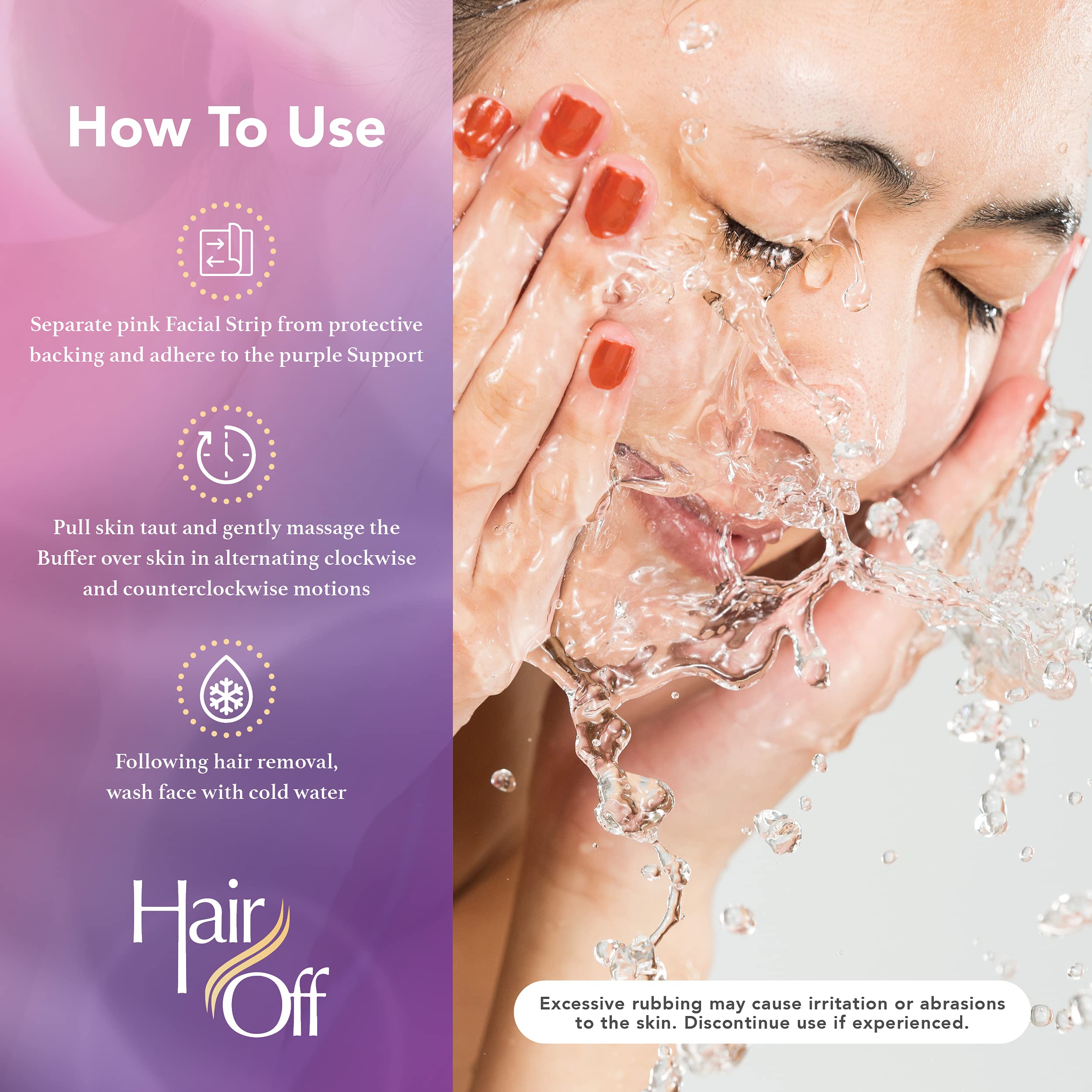 Hair Off Facial Buffer: format portable, parfait pour les voyages et les rendez-vous