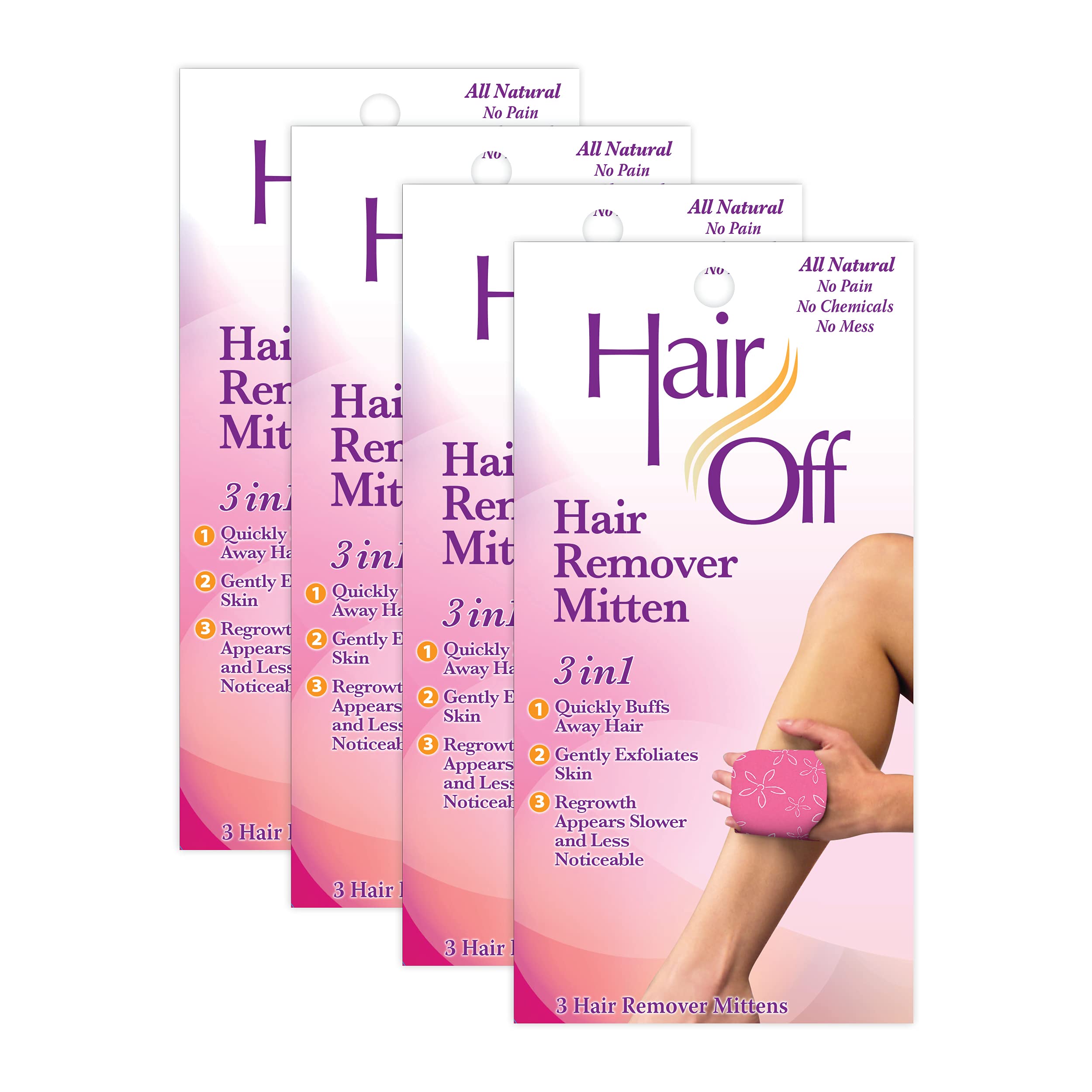 Hair Off mitaine épilation naturelle – élimine les poils sans produits chimiques.