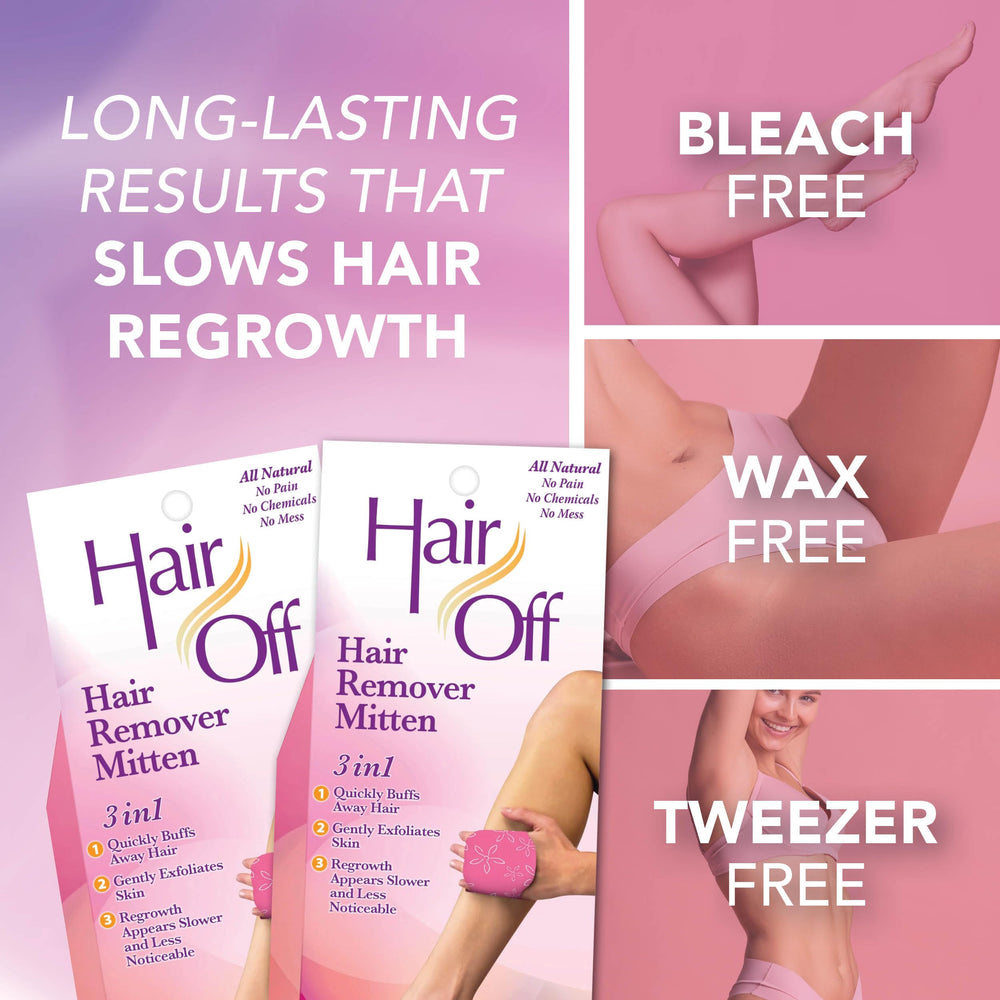 Hair Off mitaine utilisation corps – idéale pour le corps, jambes et bras.